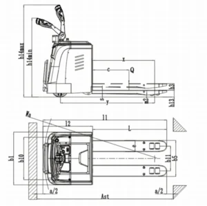 Electric Pallet Truck QET20P.QET25P.QET30P model Technical Data