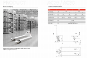 Hand Pallet Truck AC25.AC30 Model Product Descriptions-2